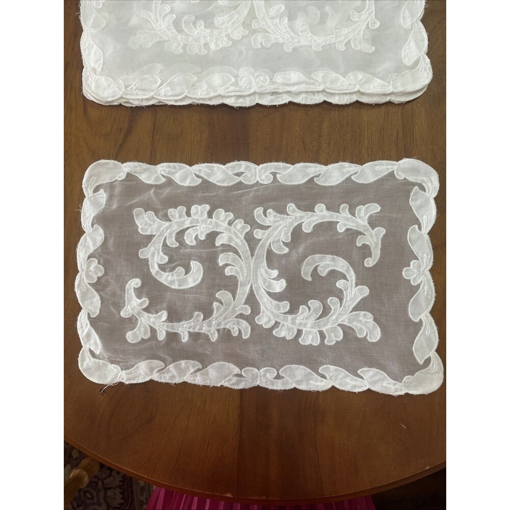 Vintage Madeira Organdy placemats white set of 6